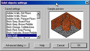 Texture and color dialog box