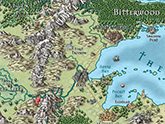 CC3+ fantasy map, Mike Schley style